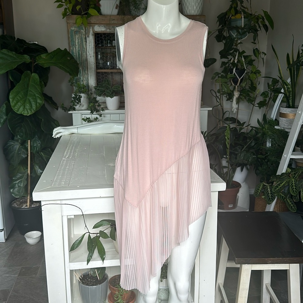 BCBG MAXAZRIA OVERSIZE SIZE EXTRA SMALL PLEADED TANK DRESS DRESS